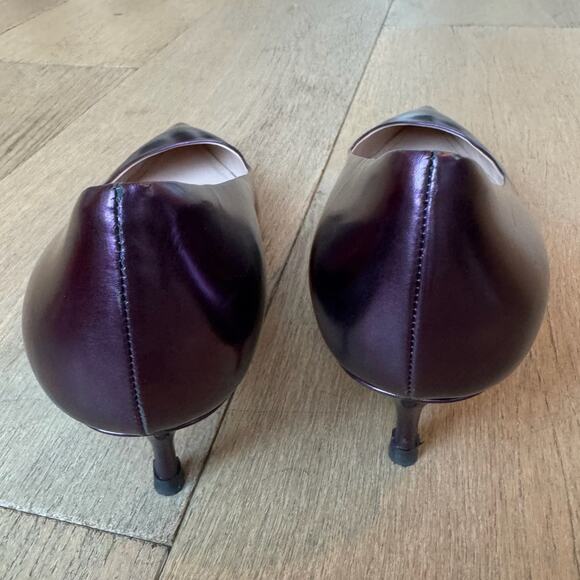 Miu Miu Purple Leather Pointed Toe Pumps - Italian Designer Heels US 8.5 EU 39 - Picture 3 of 12